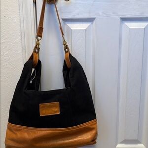Canoe Leather and Canvas tote
